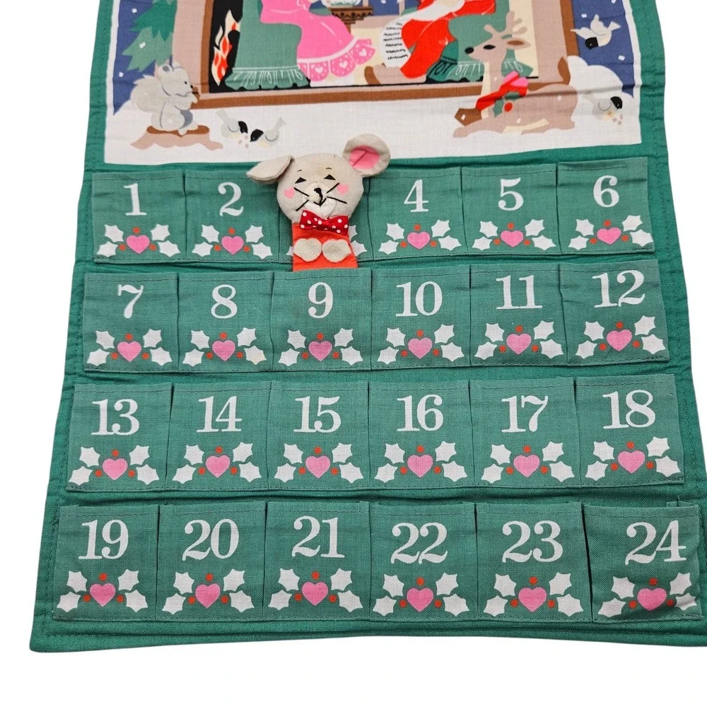 VTG 1980s Avon Advent Calendar with Orig Mouse Countdown to Christmas Santa 1987